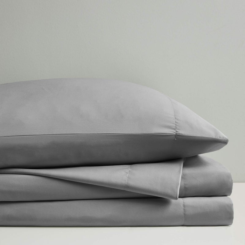Sleep Philosophy Smart Cool Microfiber Moisture-Wicking Breathable 4 Piece Cooling Sheet Set, Queen Size, Grey (SHET20-962) - Image 4